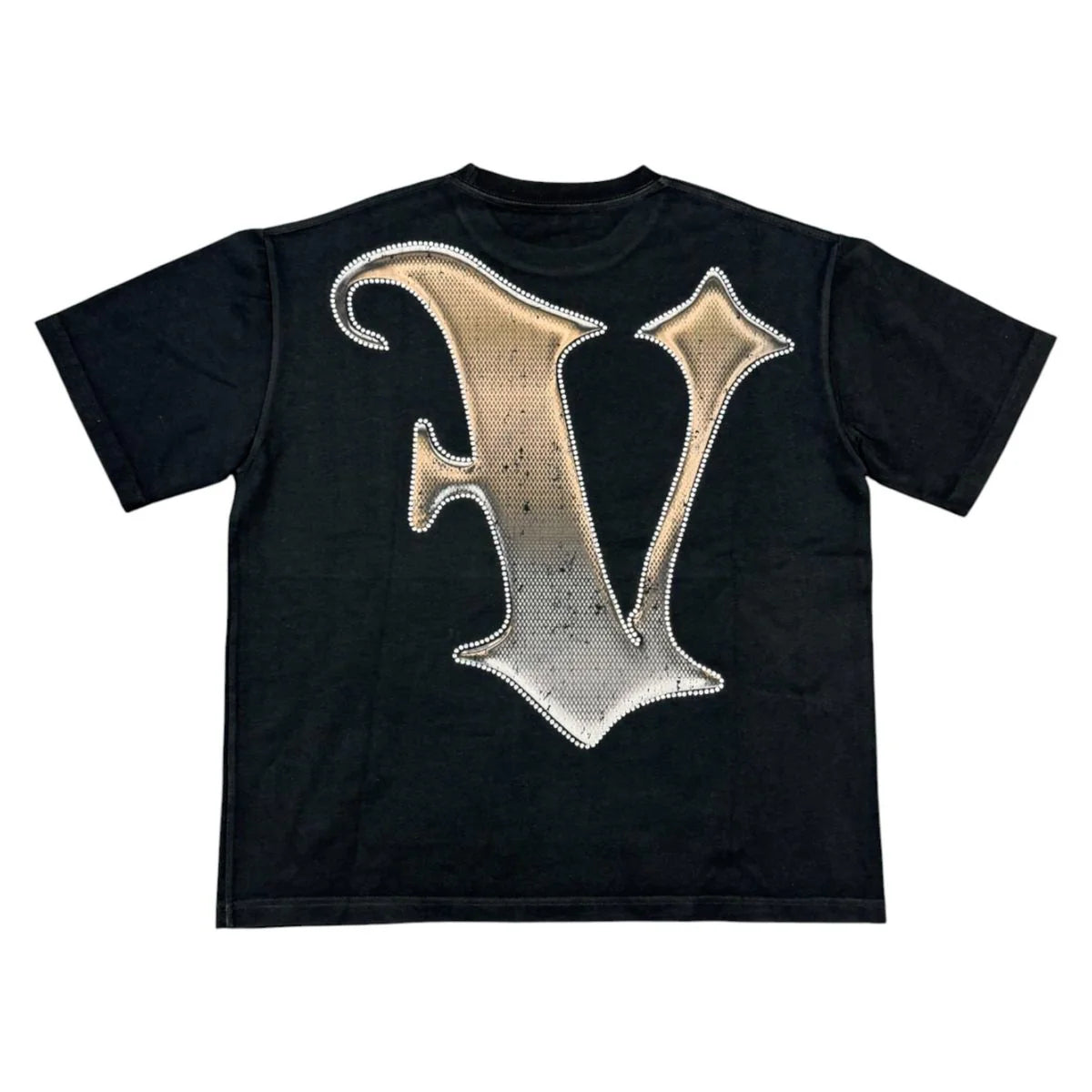 Vtilted "DESERTED" oversized graphic tee in Jet Black — a Statue of Liberty skull half-buried in desert dunes with distant pyramids — a post-apocalyptic riff on broken empires