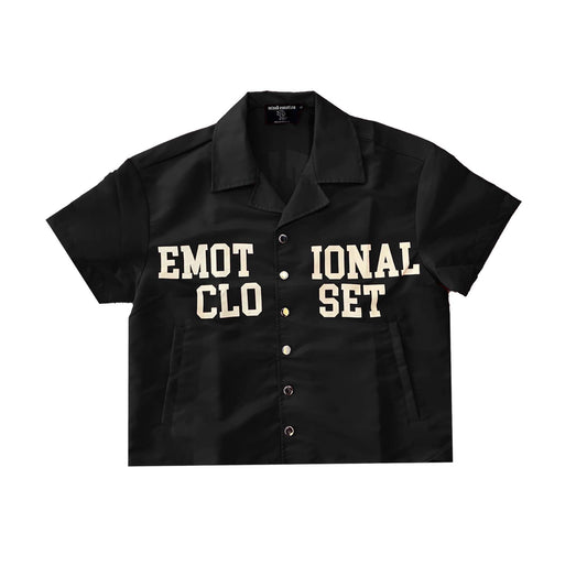Black "Backyard" Nylon Shirt — front view