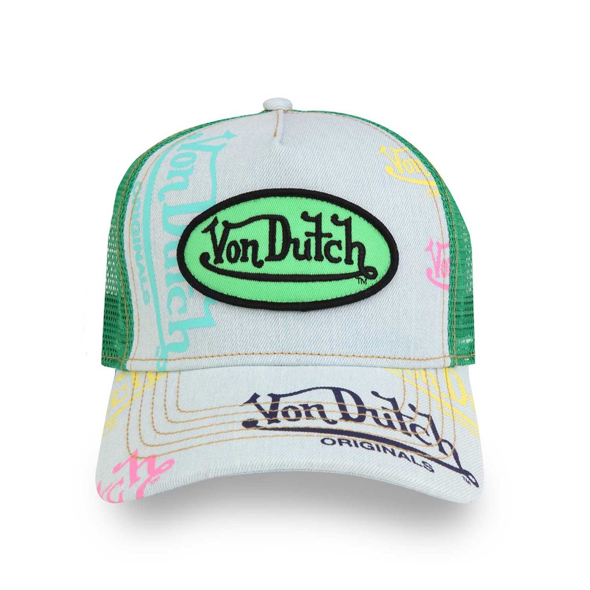 Staple Tagged Trucker Hat - Coastal Blue — front view