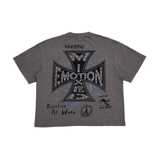 Grey "Friends" Tee — back view