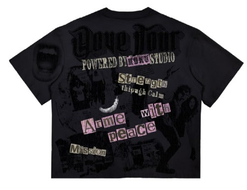 Roku Studio - Dove Mode Boxy Tee - Black — back view