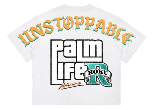 Roku Studio - Miami Boxy Tee - White — back view