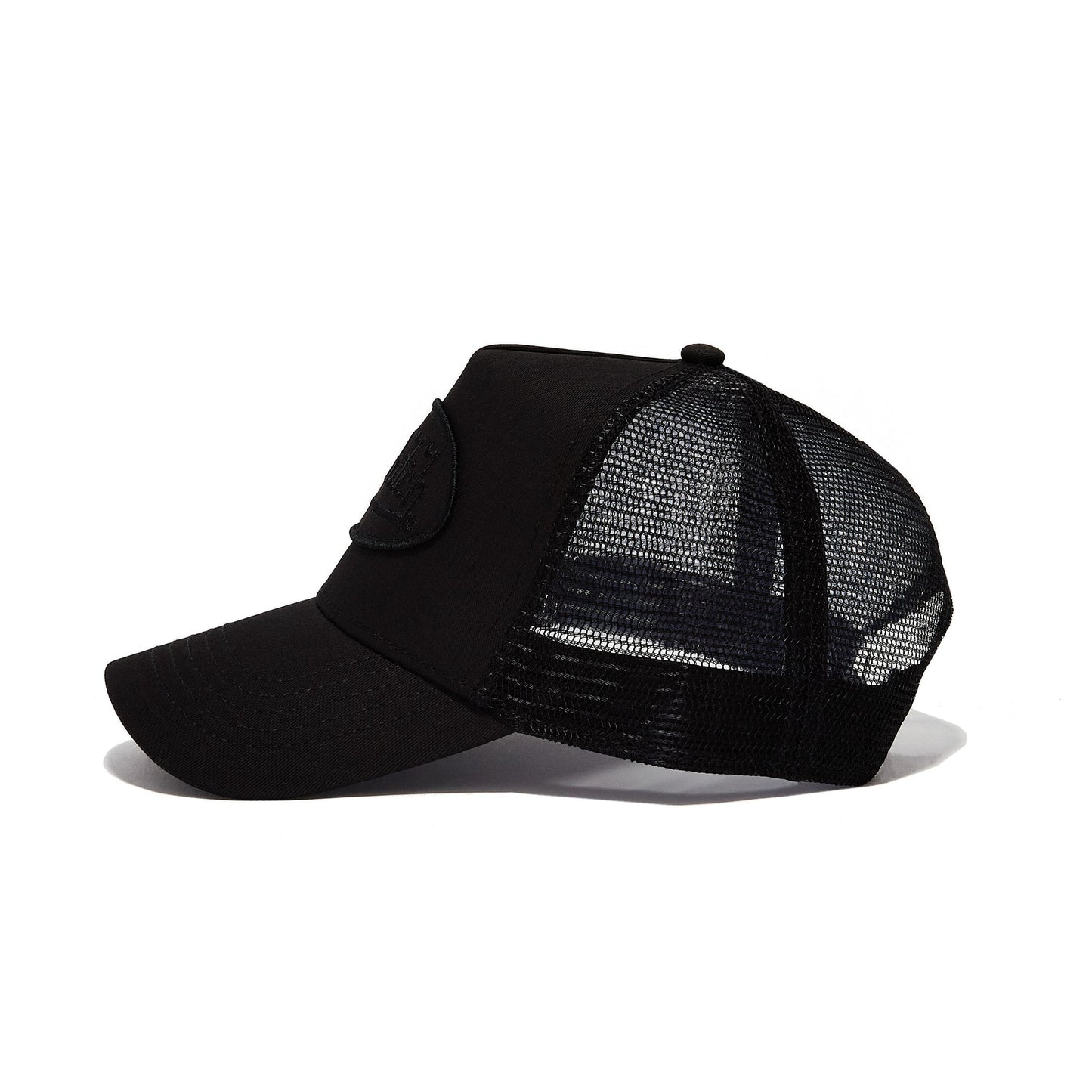 Staple Clean Cut Trucker Hat - Black — close-up detail