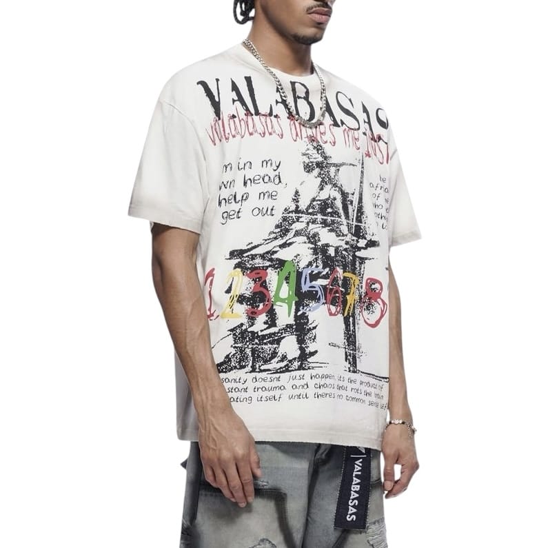 Valabasas - Insane Tee - White — close-up detail