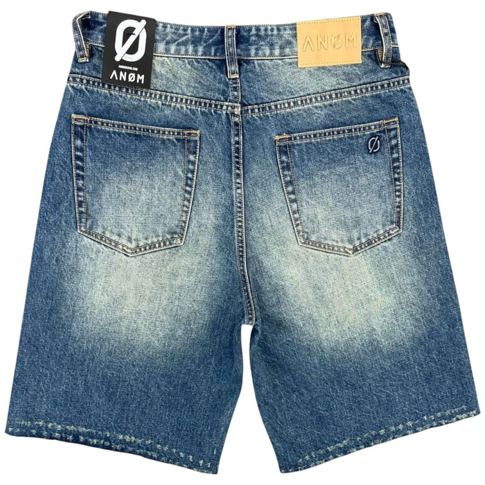 Anom Frame Short in VTG Blue Wash denim — front view