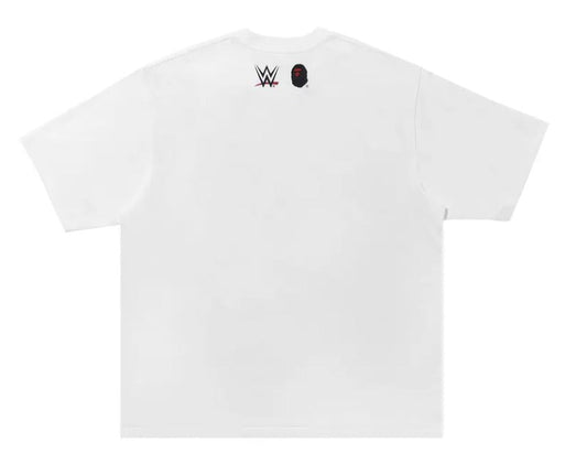 BAPE x WWE - Baby Milo Stone Cold Tee - White — front view