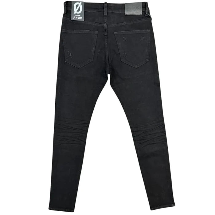 Anom Veld Skinny Fit in Jet Black denim — front view