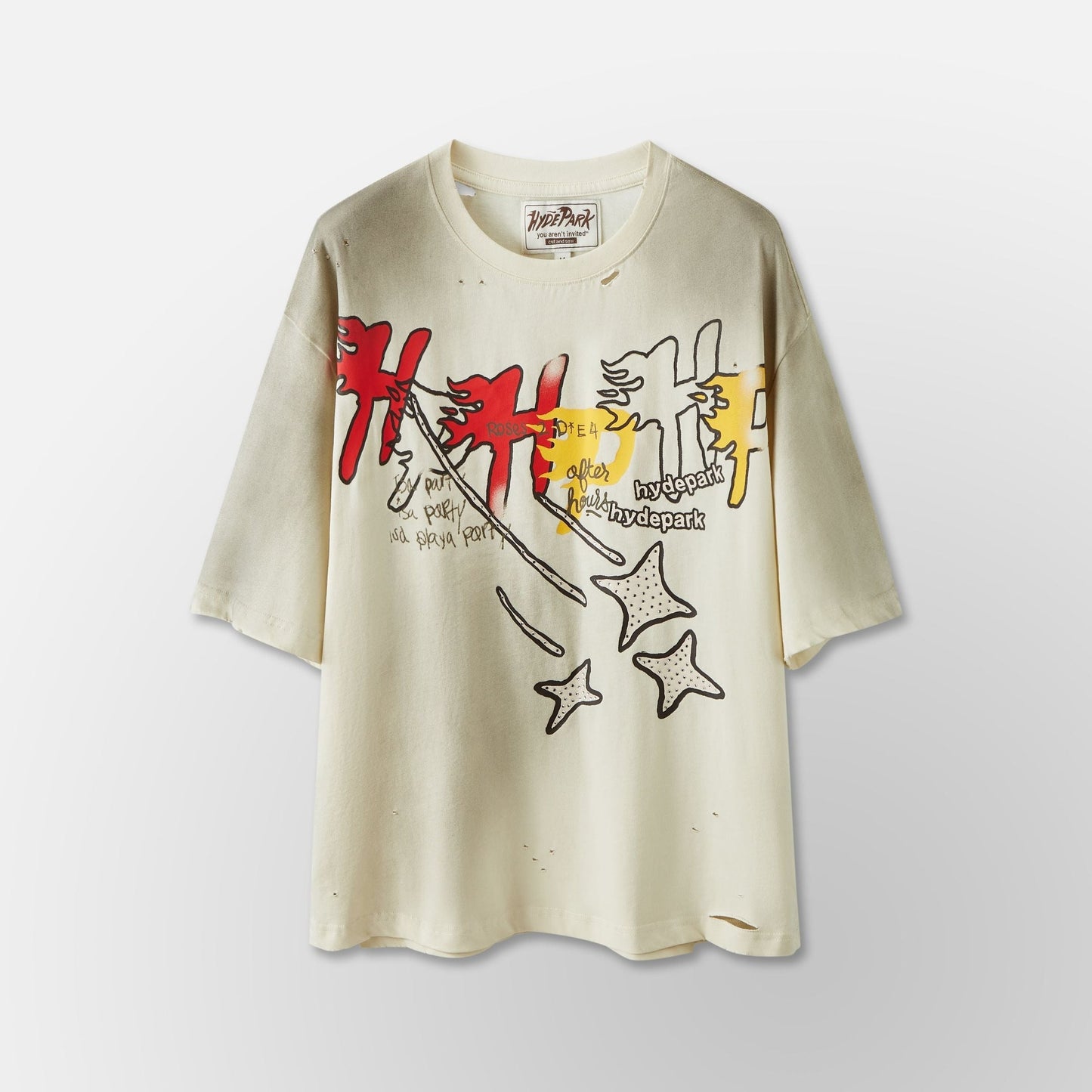 Hyde Park - HP Star Tee - Cream — front view