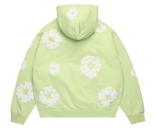Denim Tears Cotton Wreath Zip Hoodie - Mint — Tremaine Emory Cotton Wreath signature, pullover hoodie, front view