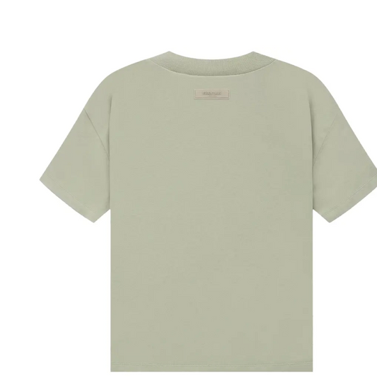 Fear of God Essentials Tee - Seafoam — Jerry Lorenzo Essentials heavyweight basic, short-sleeve cotton tee, front view