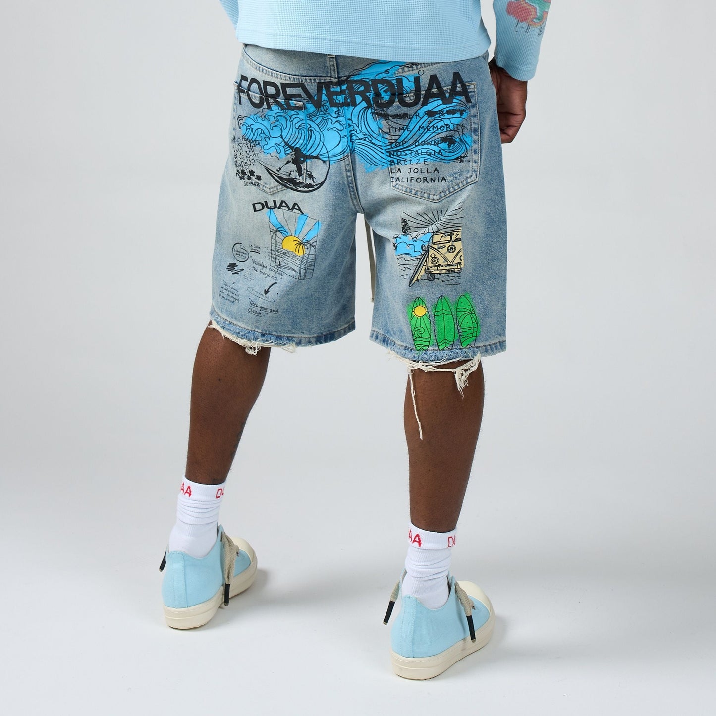 Duaa - Surf Shorts - Blue — front view