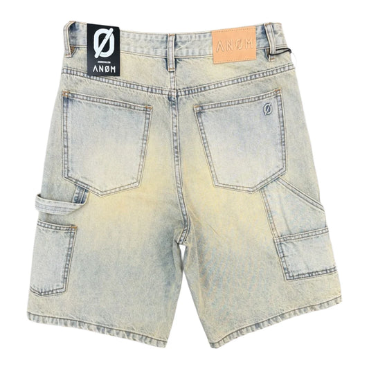 Anom Builder Short in VTG Gray denim — front view