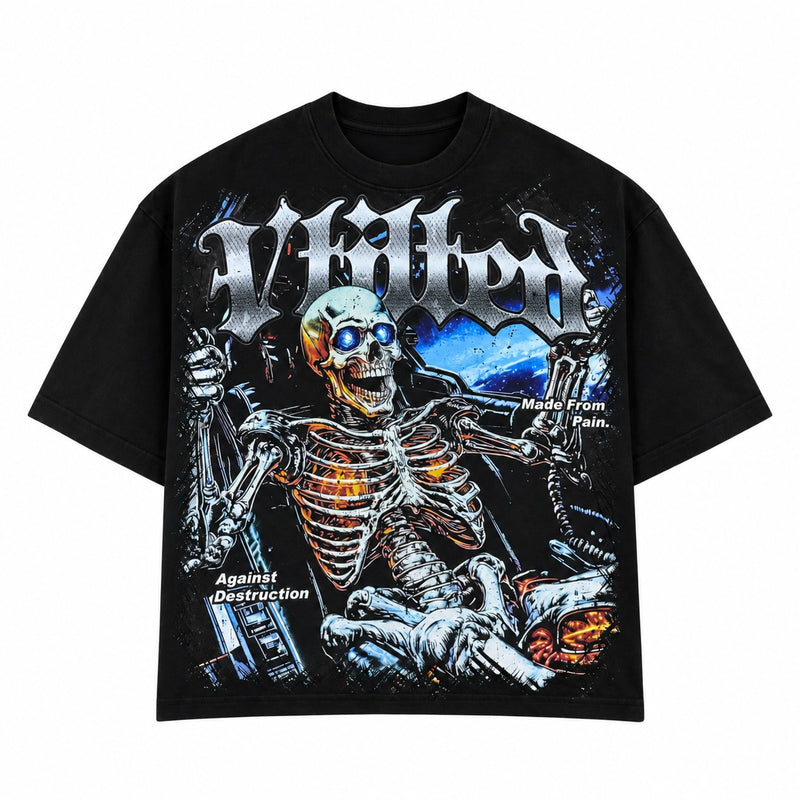 Vtilted - "DESTRUCTION" Tee - Jet Black — front view