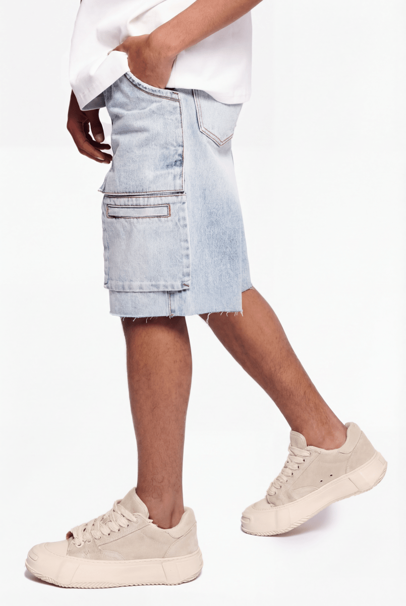 Valabasas - Bound Cargo Denim Shorts - Lt. Blue