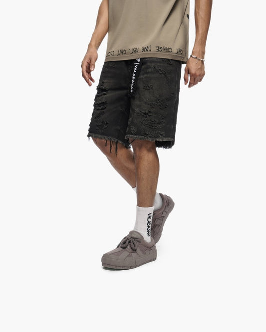 Valabasas - Clipped Jorts - Black Washed