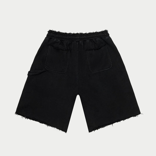 Godspeed - Carpenter Distressed Shorts - Black — front view