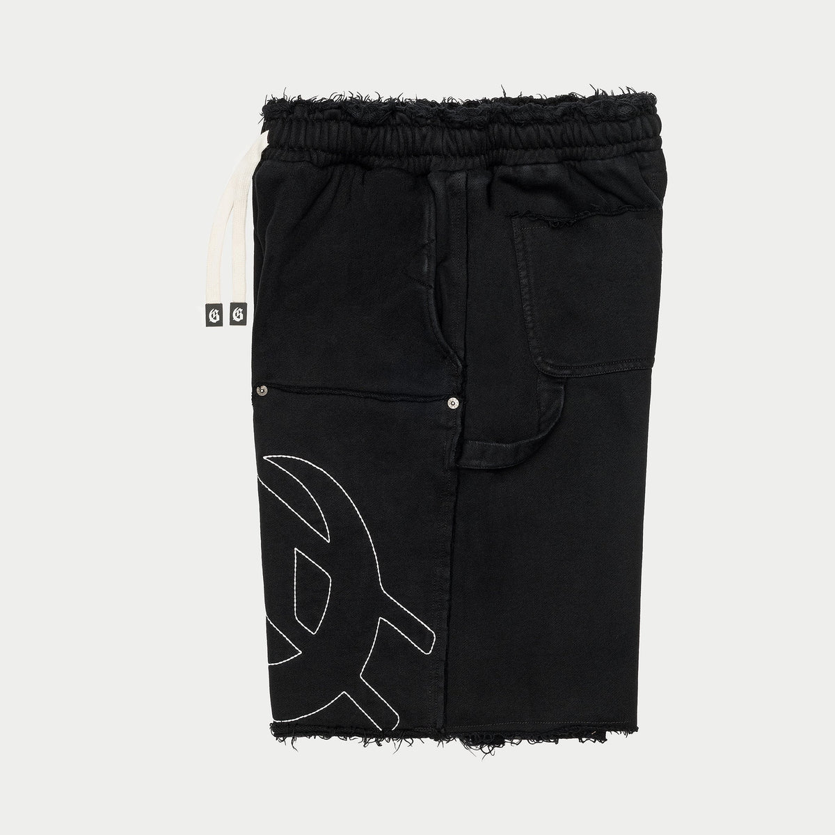 Godspeed - Carpenter Distressed Shorts - Black — front view
