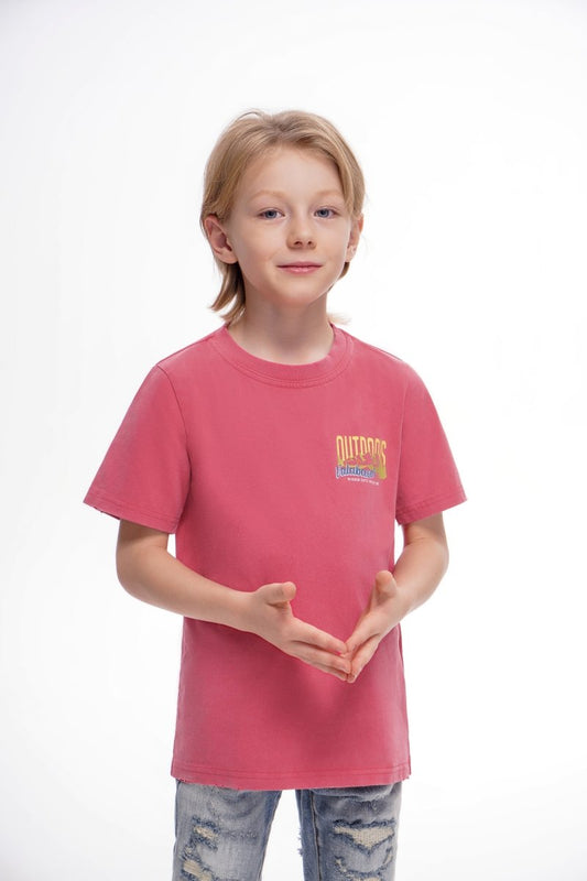 Valabasas - Kids The Outdoors Vintage Red Tee - Vintage Red
