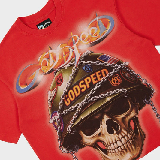Godspeed - Badges Of Honor Tee - Cherry — front view