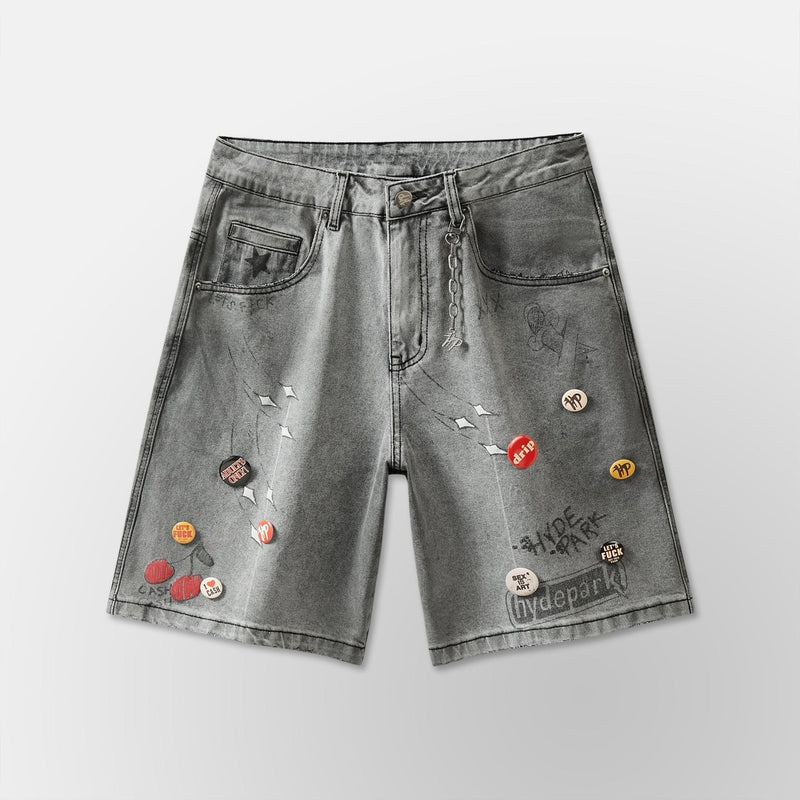 Hyde Park - Over Night Denim Short - Light Gray — front view