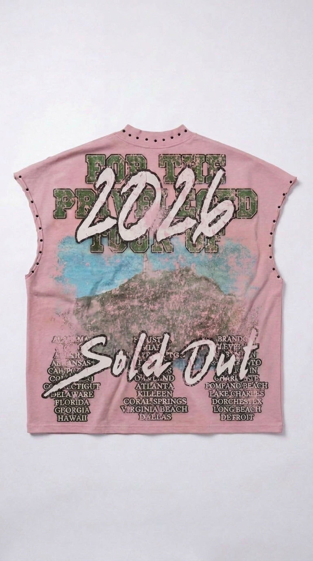 Vtilted - "Rolling Loud" Tee - Pink Wash — front view
