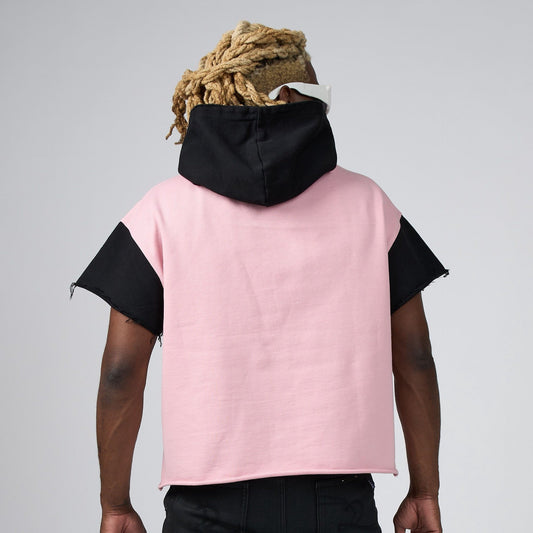 Duaa - Sky Cropped Hoodie - Pink — front view