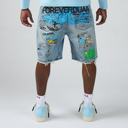 Duaa - Surf Shorts - Blue — front view