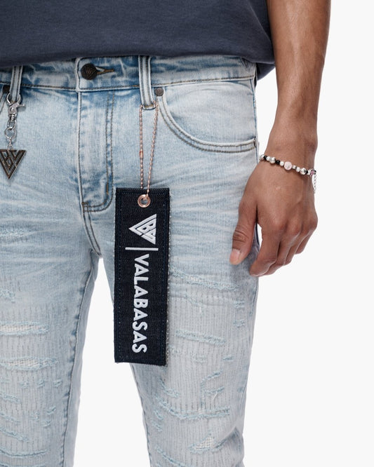Valabasas - Repair Skinny Denim - Repair - Light Blue Wash