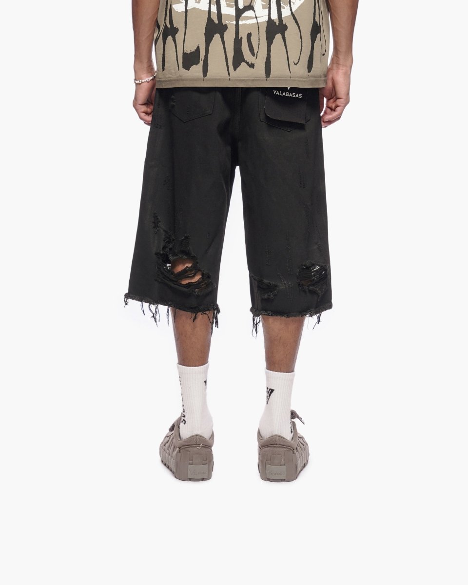 Valabasas - Snapped Black Washed Jorts - Black Washed