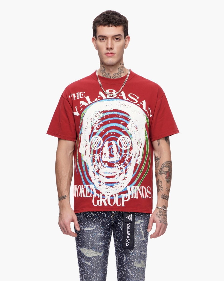 Streetwear tees — model wearing oversized graphic tee · LGND