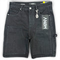 Anom Builder Short in Jet Black denim — front view