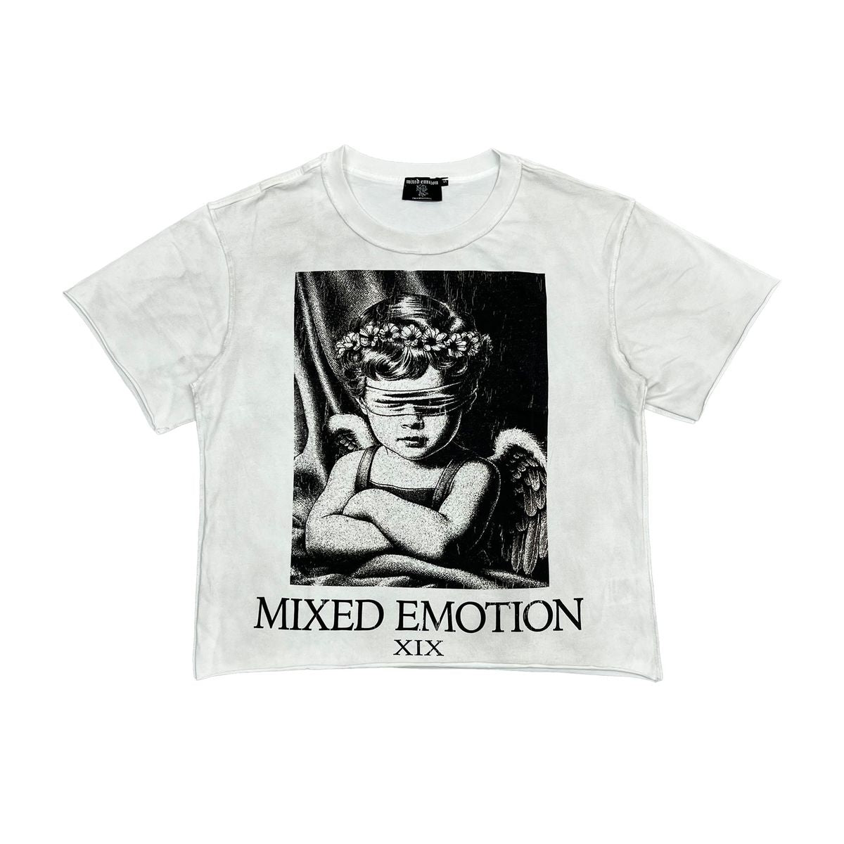 Mixed Emotion Oversize XIX Tee - Black — Mixed Emotion premium streetwear, short-sleeve cotton tee, front view