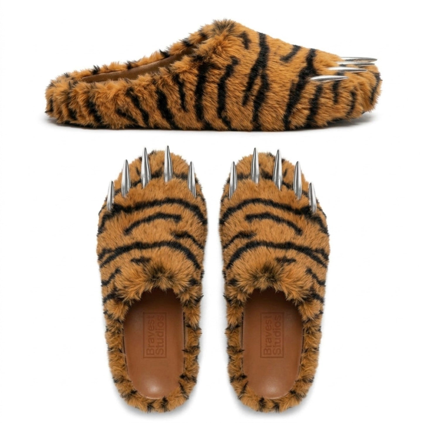 Bravest Studios x Chief Keef - Tiger Claw Mules - Orange — front view