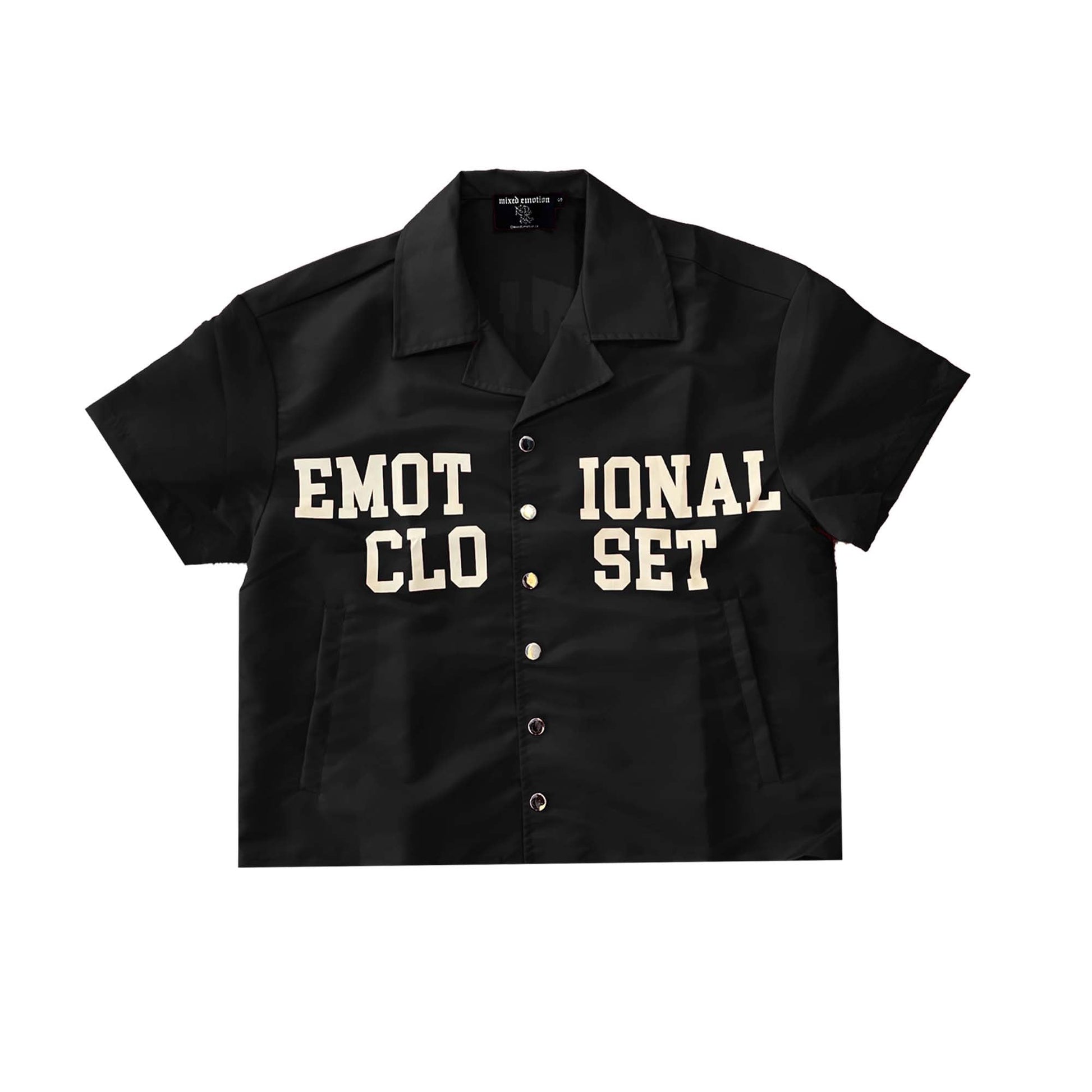 Black "Backyard" Nylon Shirt — front view