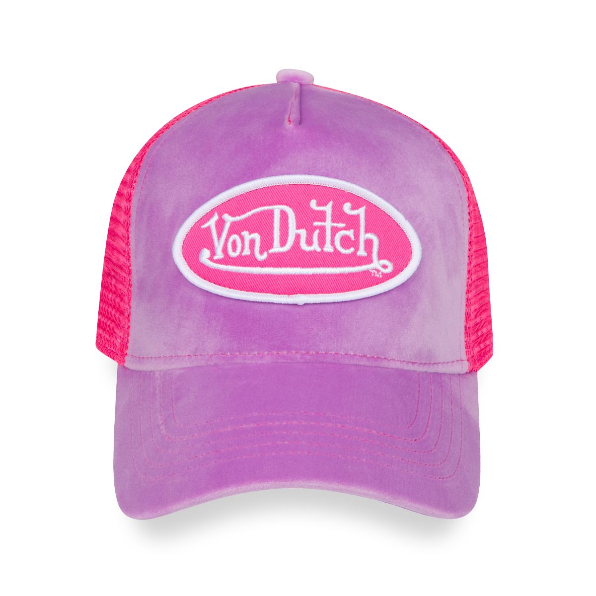 Staple Velvet Trucker Hat - Lilac Ice — front view