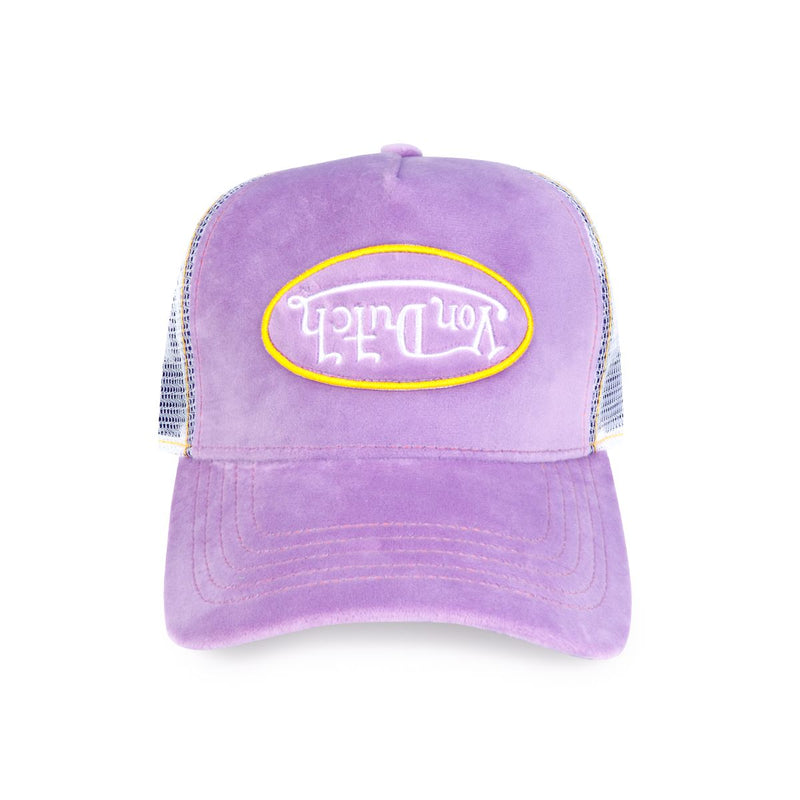 Staple Velvet Trucker Hat - Barely Grape — front view