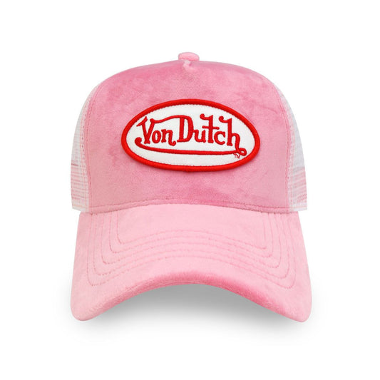Staple Velvet Trucker Hat - Pink Tint — front view