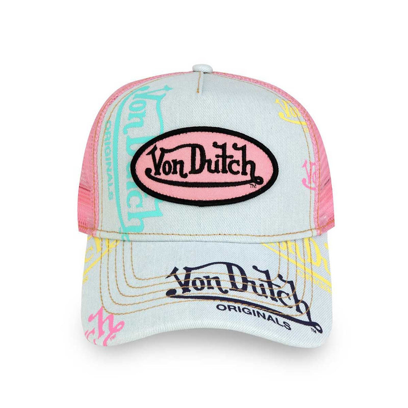 Staple Tagged Trucker Hat - Pink Tint — front view