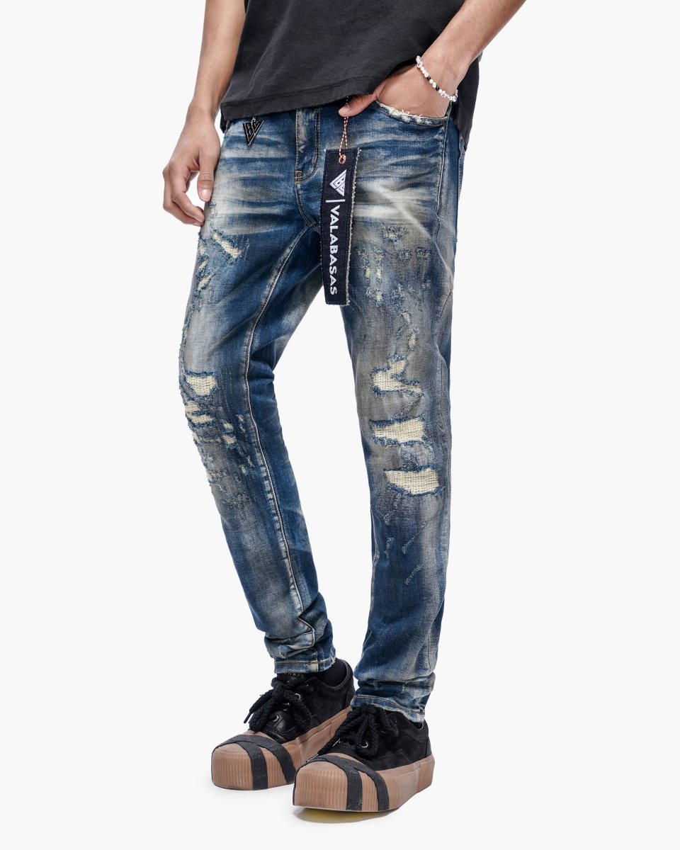 9-57 - Leader Dark Blue Wash Skinny - Dark Blue Wash — front view
