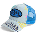 Staple Tagged Trucker Hat - Half Blue — front view