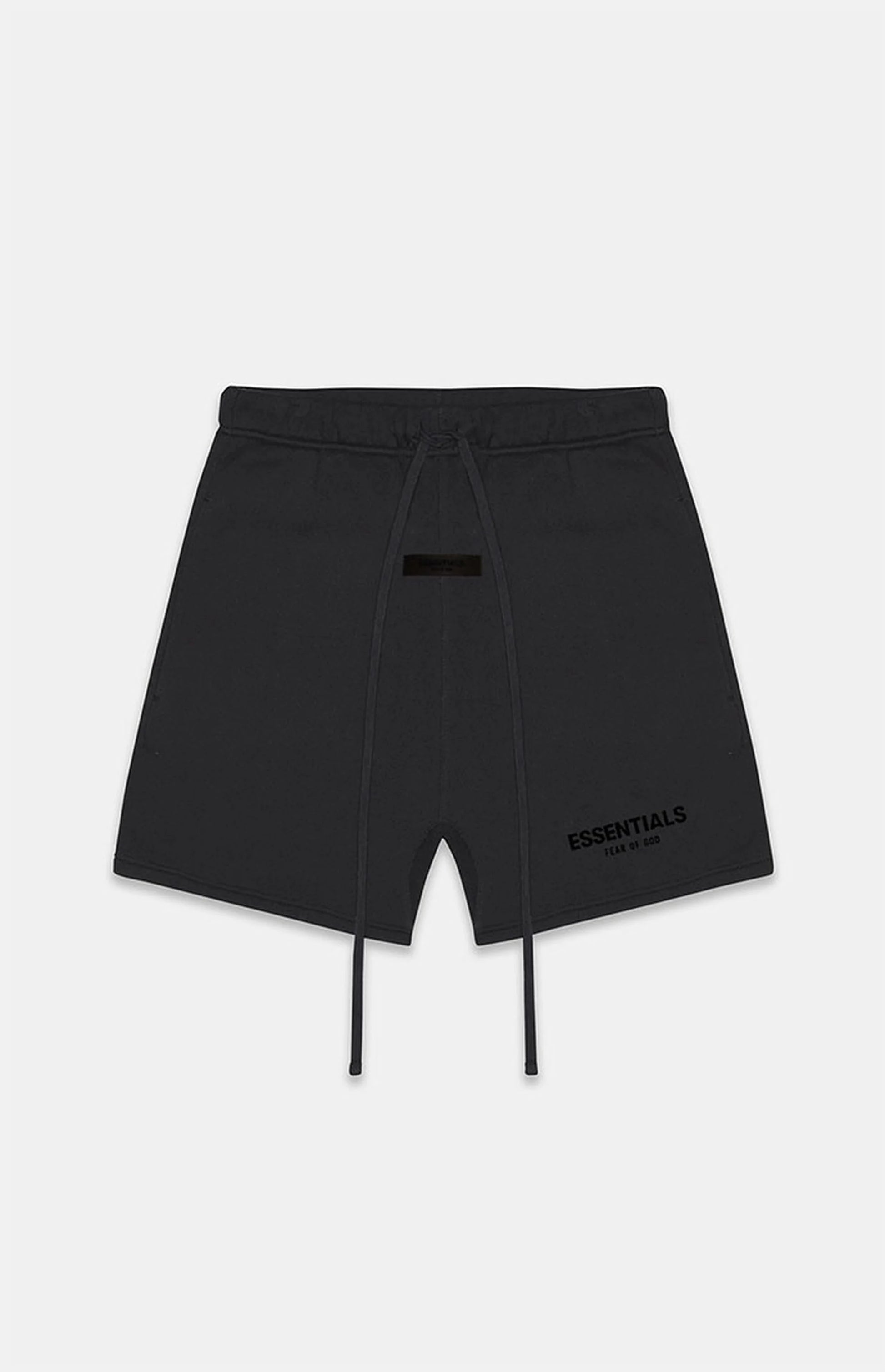 Fear of God Essentials SS22 Sweatshorts - Stretch Limo — Jerry Lorenzo Essentials heavyweight basic, fleece sweatshort, front view