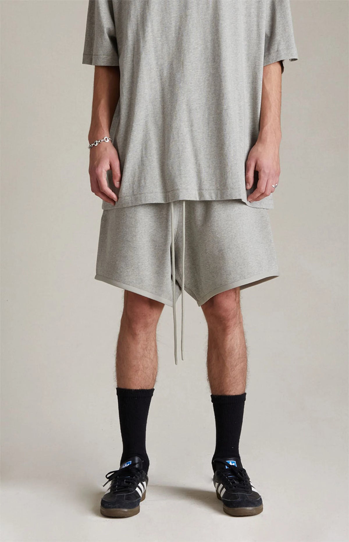 Fear of God Essentials SS22 Sweatshorts - Dark Oatmeal — Jerry Lorenzo Essentials heavyweight basic, fleece sweatshort, front view