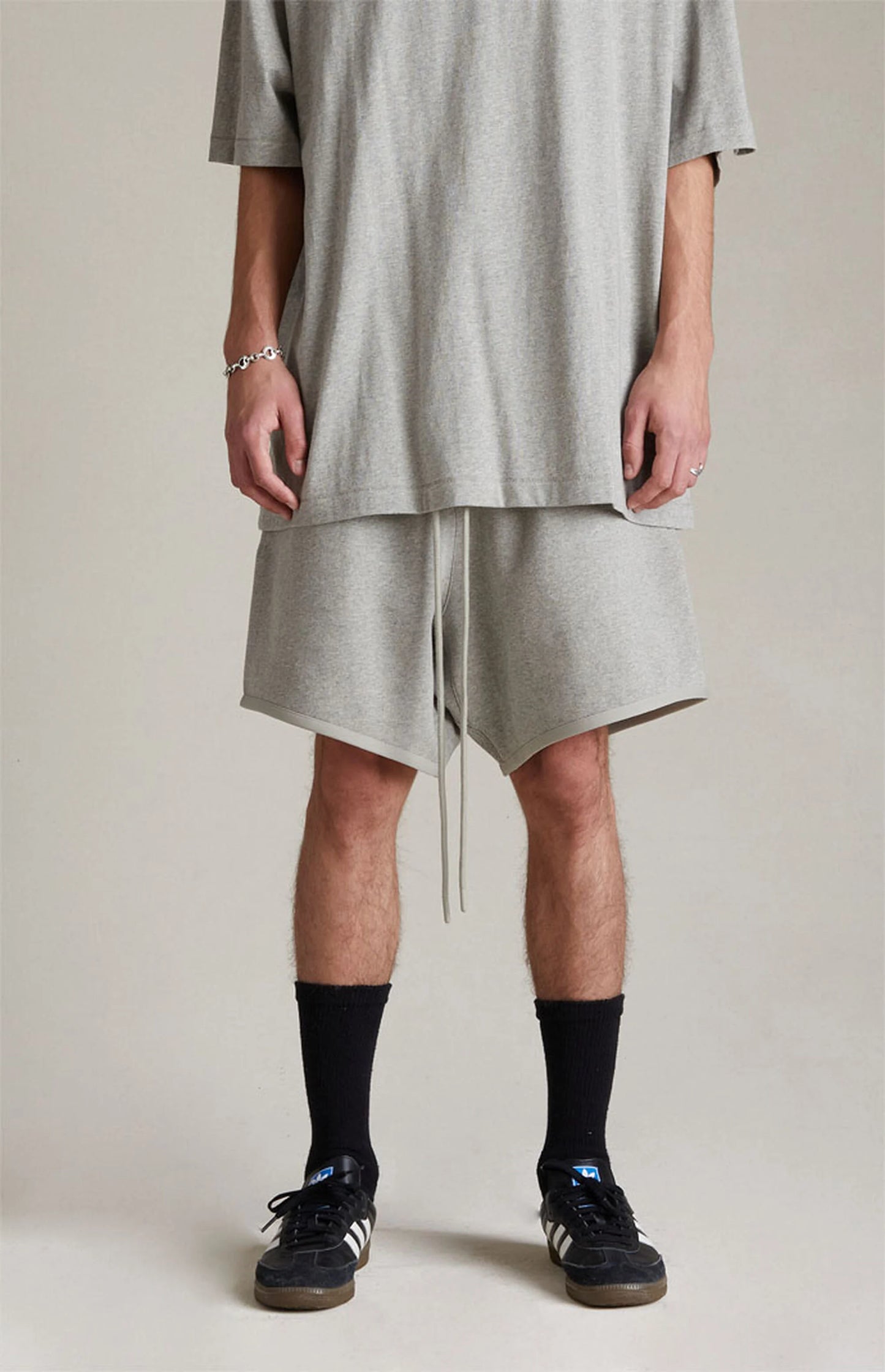 Fear of God Essentials SS22 Sweatshorts - Dark Oatmeal — Jerry Lorenzo Essentials heavyweight basic, fleece sweatshort, front view