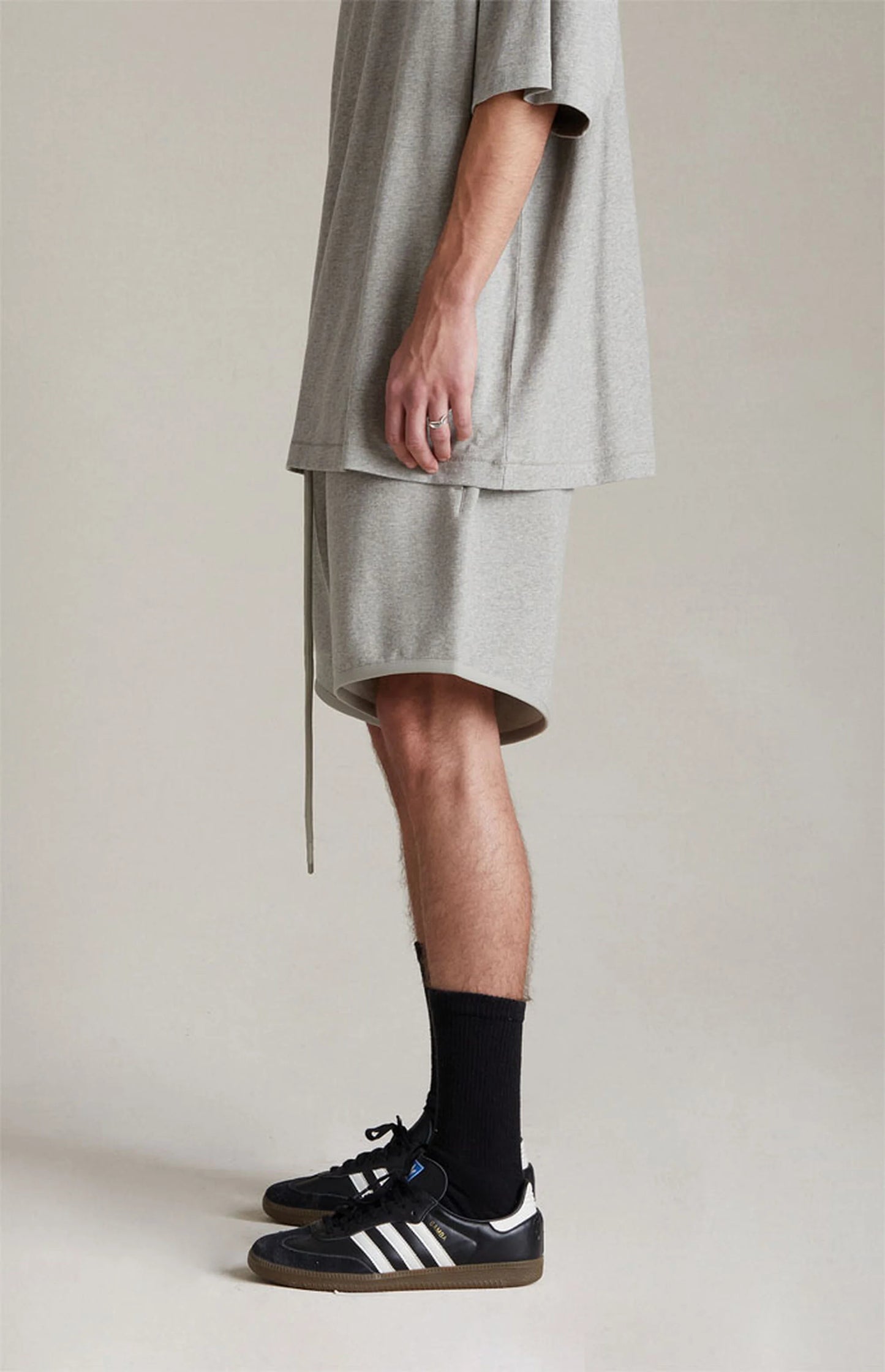 Fear of God Essentials SS22 Sweatshorts - Dark Oatmeal — Jerry Lorenzo Essentials heavyweight basic, fleece sweatshort, front view