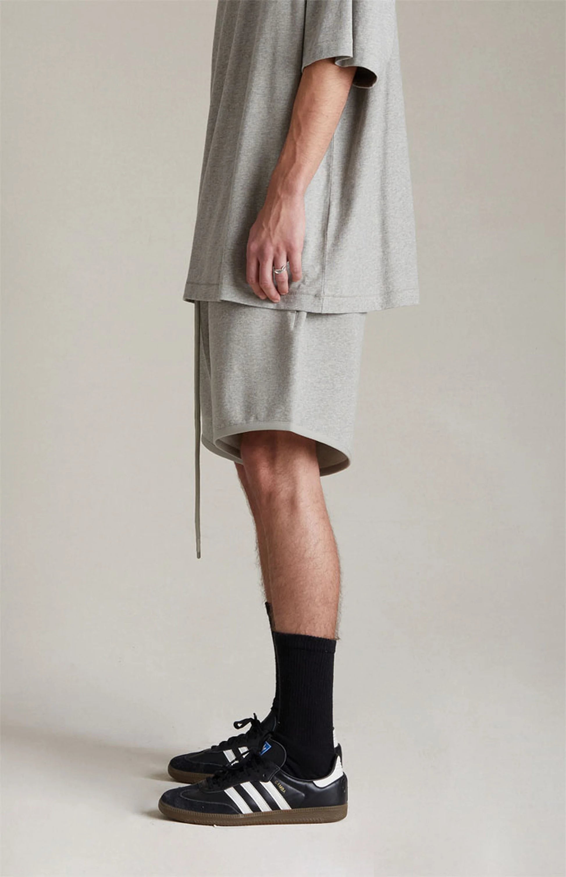 Fear of God Essentials SS22 Sweatshorts - Dark Oatmeal — Jerry Lorenzo Essentials heavyweight basic, fleece sweatshort, front view