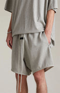 Fear of God Essentials SS22 Sweatshorts - Dark Oatmeal — Jerry Lorenzo Essentials heavyweight basic, fleece sweatshort, front view