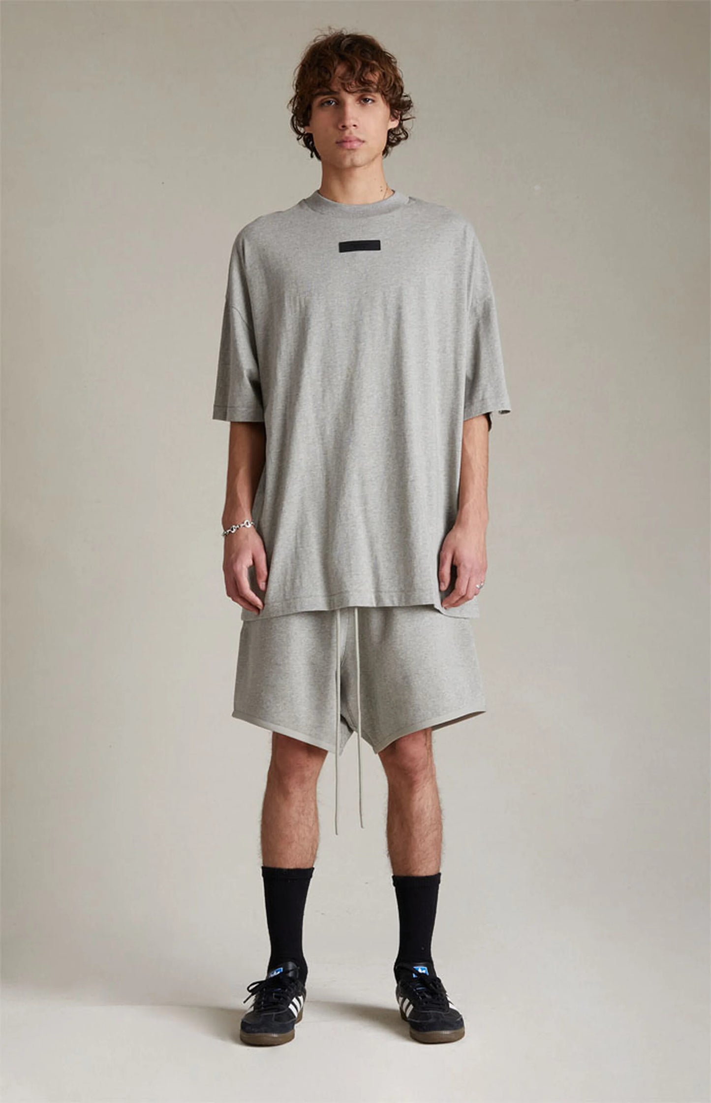 Fear of God Essentials SS22 Sweatshorts - Dark Oatmeal — Jerry Lorenzo Essentials heavyweight basic, fleece sweatshort, front view