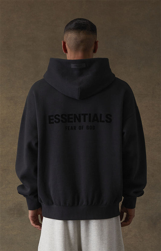 Fear of God Essentials SS22 Hoodie - Stretch Limo — Jerry Lorenzo Essentials heavyweight basic, pullover hoodie, front view