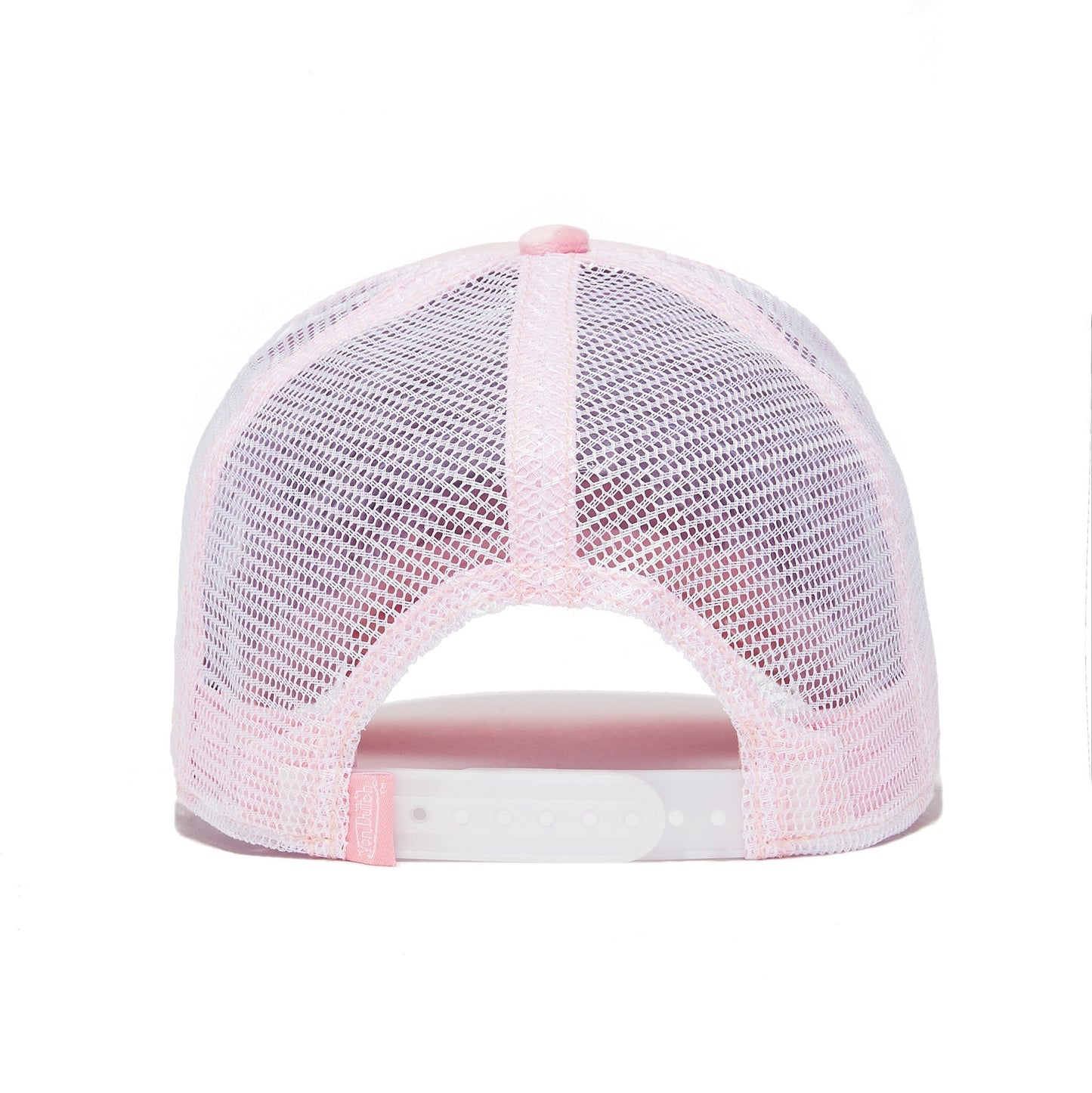 Staple Velvet Trucker Hat - Pink Tint — close-up detail