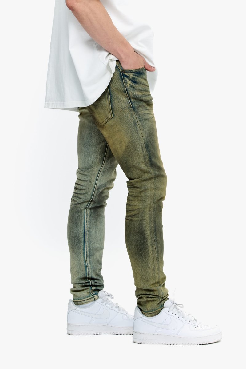 9-57 - Mr.flex Skinny Yellow Vintage/lt.yellow Washed - Yellow Vt Lt Y. Wash — close-up detail